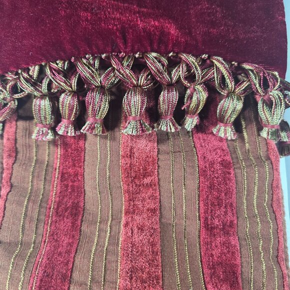 Set Of 5 christmas stockings Red Gold Striped Tassel Trim holiday decor festive - Picture 4 of 8